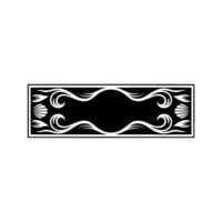 Elegant Black White Decorative Frame with Swirls Shells, Empty Space vector