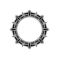 Geometric Ornamental Circle , Black and White, Elegant vector
