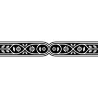 Black White Floral Border Pattern Elegant Element vector