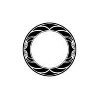 Art Deco Circular Frame on White Background vector