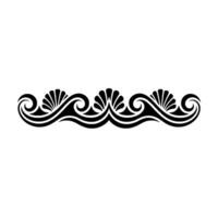 Elegant Black White Decorative Border Wave Shell Motif vector