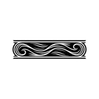 Elegant Black and White Wave Border - Decorative Element vector
