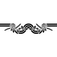 Elegant Floral Border in- Black and White, Decorative Ornament vector