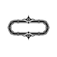 Ornamental Elliptical Frame , Black and White, Art Deco Style vector