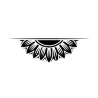 Minimalist Sunflower , Illustration, Black and White vector