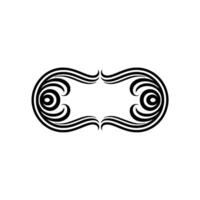 Elegant Black Swirl Frame, Minimalist Element vector