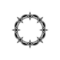 Geometric Starburst Circle Frame Illustration on White vector