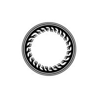 Circular Flame Pattern , Black and White Minimalist vector