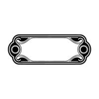Vintage Rectangular Label with Gear Motifs - Elegant vector