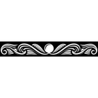 Elegant Black and White Border with Swirls and Ball vector