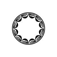 Black White Circle Pattern, Elegant Decorative Border vector