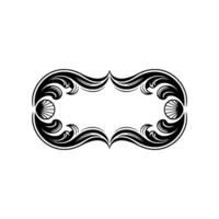 Elegant Black White Flourish Frame , Blank Space for Text vector