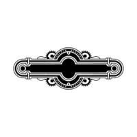 Steampunk Banner , Black and White , Elegant Element vector