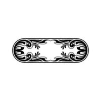Elegant Ornamental Black and White Frame on Light Gray Background vector