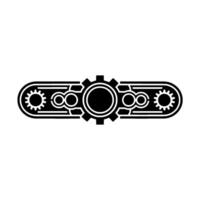 Minimalist Steampunk Gear Banner on White Background vector