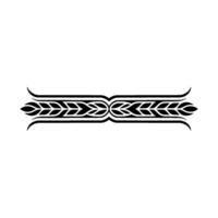 Elegant Black Leaf Border, Decorative Element on White vector