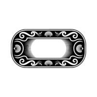 Vintage Engraved Frame with Seashells Swirls vector