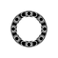 Abstract Decorative Circle Frame, Black and White vector