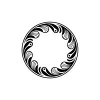 Elegant -Black White Circular Decorative Frame vector