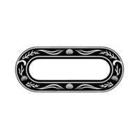 Elegant Black and White Oval Frame with Marine Elements vector