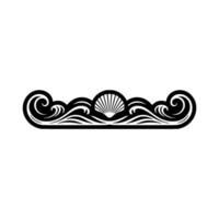 Black White Seashell Wave Crest vector