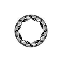 Black and White Ornate Circular Frame vector