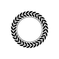 Elegant Black Laurel Wreath on Light Gray Minimalist vector