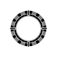 Abstract Geometric Ring Minimalist Black Circle on White Background vector
