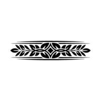 Elegant -Black Leaf Border Element on White Background vector