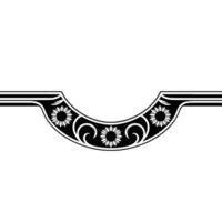 Elegant Floral Ornament in Black White - Decorative Element vector