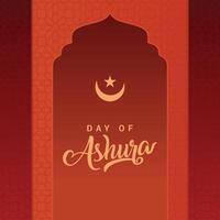 Happy youm the Day of Ashura,10th day of Muharram, features an Islamic pattern and frame with elegant typography for Eid, Isra Miraj, Milad, and Muharram cards, posters, and background designs. vector