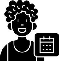 Calendar Black Bold Solid Icon vector
