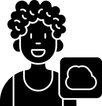 Cloud Black Bold Solid Icon vector
