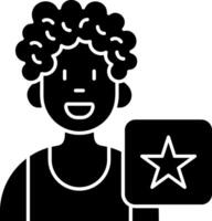 Star Black Bold Solid Icon vector