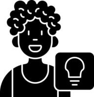 Idea Black Bold Solid Icon vector
