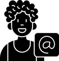At Black Bold Solid Icon vector
