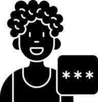 Pin Code Black Bold Solid Icon vector