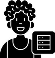 Database Black Bold Solid Icon vector