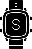 Dollar Currency Display on Smart Watch vector