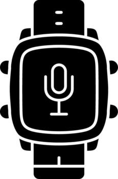 micrófono voz entrada en inteligente reloj vector