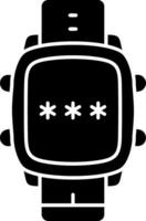 Pin Code Security Lock on Smart Watch vector