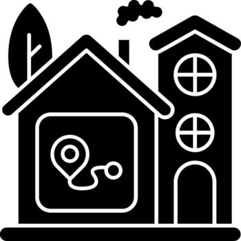 Smart Home Route Planner Icon vector