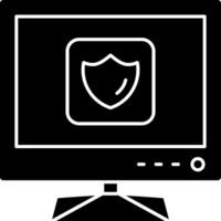 Smart TV Security Shield Icon vector