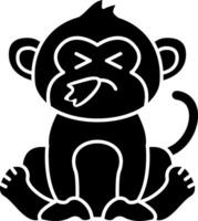 Sneezing Monkey Expression Solid vector
