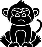 Monkey With Head Bandage Solid vector