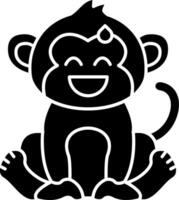 Monkey Tired Expression Solid vector