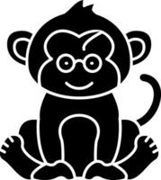 Monkey Nerd Glasses Solid vector