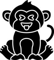 Monkey Tongue Out Solid vector