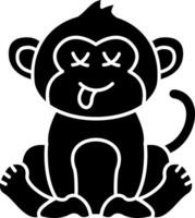 Monkey Dead Face Solid vector