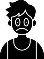 Flushed and Heated Face of Boy solid vector